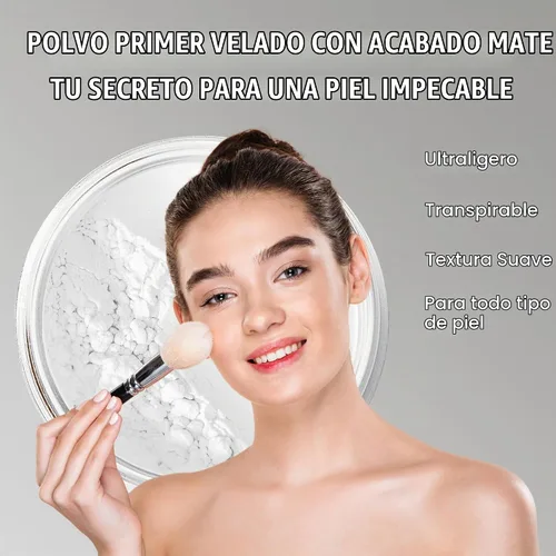 Vista 7 de Kit básico con juego de 6 brochas y juego de bases de maquillaje mineral, piel mate. , Beige