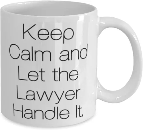 Vista 2 de Cute Lawyer - Taza de 11 oz y 15 onzas, Keep Calm and Let the Lawyer Handle It, regalos para compañeros de trabajo, regalo de amigos, taza