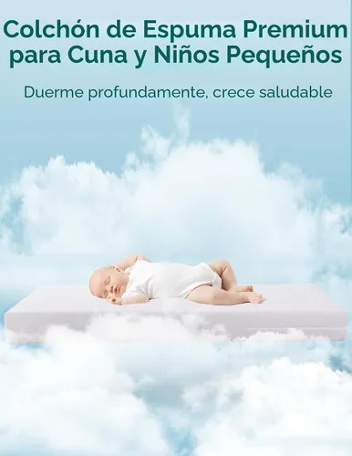 Vista 3 de BABELIO - Colchón de espuma viscoelástica para cuna de bebé y niño pequeño de doble cara tamaño estándar, con funda impermeable extraíble