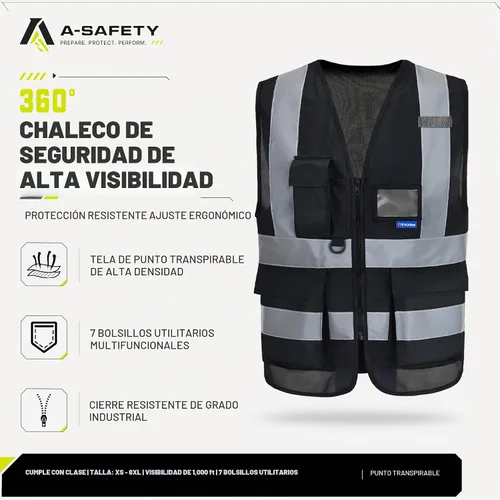 Vista 3 de XS Chaleco de seguridad negro para mujer XS