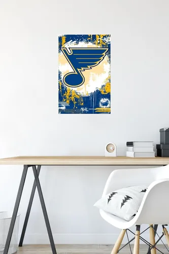 Vista 6 de Trends International NHL St. Louis Blues - Póster de pared con el logotipo Maximalist 23, 14.72 x 22.37 pulgadas, paquete de póster y alfiler premium