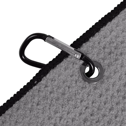 Vista 6 de Juego de toallas de golf con patrón de gofre de microfibra, toalla de golf triple con clip para bolsa y kit de herramientas de cepillo con limpiador