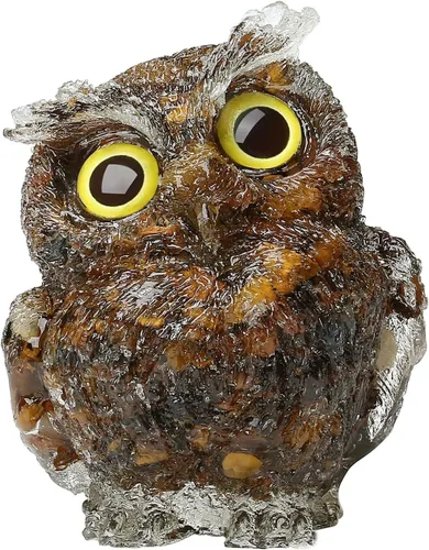 Vista 12 de LAIDANLA Estatua de Búho de Amatista de 2.4" Cristal Curativo Natural Figura de Búho Animal Morado Lindo Escultura de Bolsillo Reiki Energía