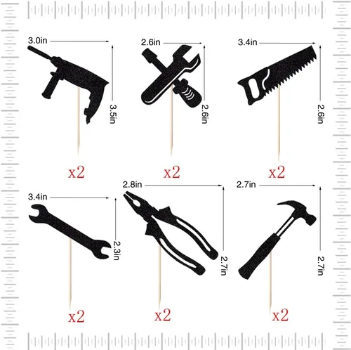 Vista 2 de 12 piezas de herramientas para cupcakes, decoración de pastel de cumpleaños