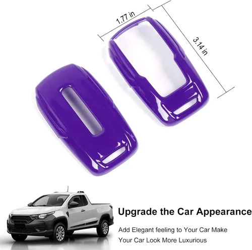 Vista 2 de RT-TCZ Funda para Llavero Estuche Cubierta Bolsa Porta Llaves Carcasa de Protección Accesorios para Dodge RAM 2018-2022, Morado