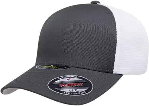 Vista 18 de Flexfit Melange Unipanel Trucker Cap Negro