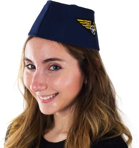 Vista 6 de Tigerdoe Sombrero de piloto Paquete de 2 Sombreros de piloto Disfraz de piloto y asistente de vuelo Disfraces para parejas