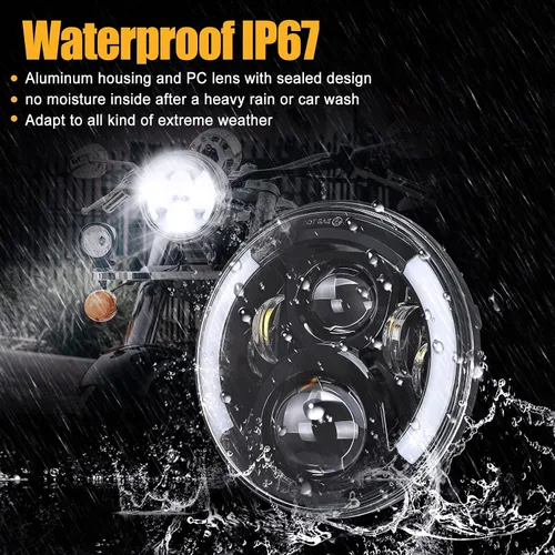 Vista 5 de Faros Delanteros LED de 7 Pulgadas con Aprobación DOT para Proyector Daymaker 2880lm Chip CREE & Philips para Harley Davidson, Faro-2 Road King