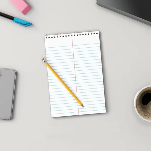Vista 5 de Manaloom Steno Pads - Cuaderno de notas con espiral superior encuadernado en la parte superior, bloc de notas Stenos con rayas Gregg, blanco, 80