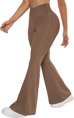 Vista 5 de SUUKSESS Leggings acampanados para mujer, pantalones de yoga de cintura alta con corte de bota y levantamiento de glúteos