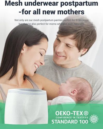 Vista 7 de Ropa interior de malla posparto, 20 unidades, desechables, para cuidadores, unisex, para maternidad o incontinencia, elásticos, ligeros, talla L