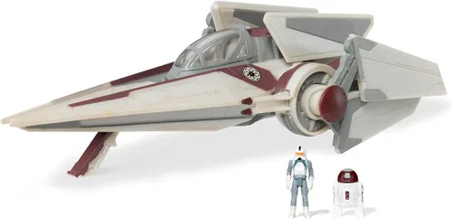 Vista 9 de Star Wars Micro Galaxy Squadron Gold Leader's Y-Wing - Vehículo de clase Starfighter de 5 pulgadas con accesorios de micro figura Jon Vander
