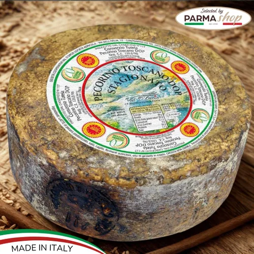 Vista 5 de Pecorino Toscano DOP - Queso de oveja añejado - Rueda entera 4.2 lbs / Kg. 1.8