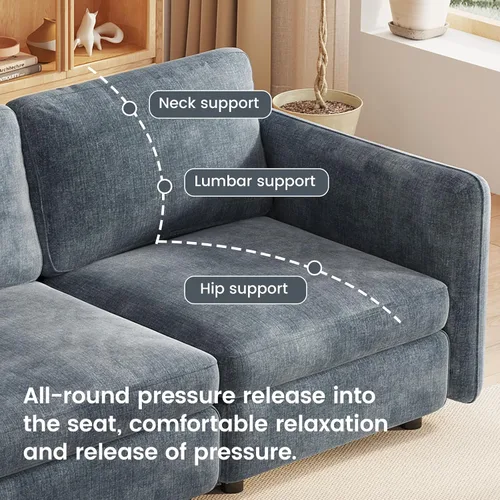 Vista 6 de Guyii Sofá Loveseat grande de 2 piezas, moderno asiento doble con cojines profundos, sofá convertible de 2 plazas para sala de estar, espacio