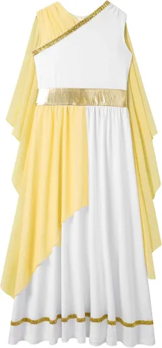 Vista 3 de Disfraz de Toga griego antiguo para niñas, vestido de princesa griego sin mangas, disfraz de Halloween, dios, cosplay