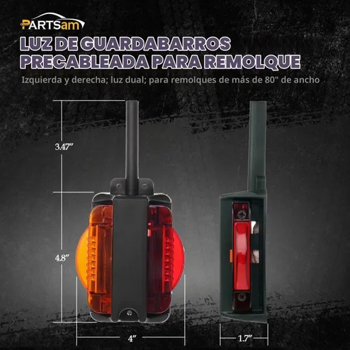 Vista 5 de Luz LED de defensa de trailer Set/2 - doble cara 4 pulgadas luces LED traseras 7diode