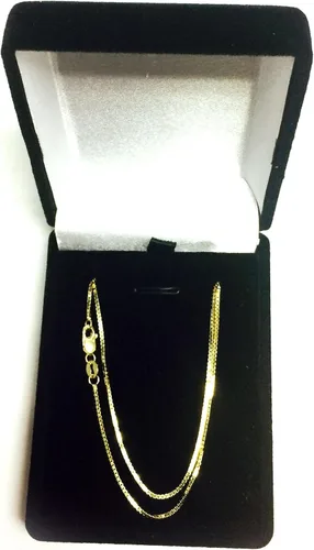 Vista 4 de Jewelry Affairs Collar de cadena de oro macizo amarillo de 14 quilates, 0.039 in