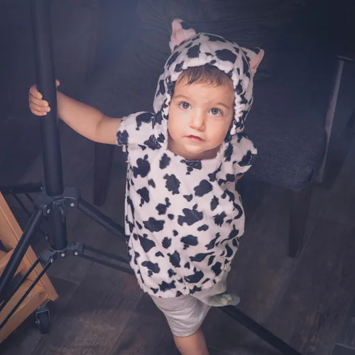 Vista 6 de Unlicreat Chaleco unisex con capucha de forro polar para niños, lindos animales, disfraz de Halloween, sin mangas, para niños y niñas
