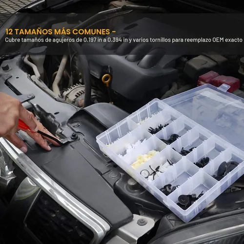 Vista 6 de GOOACC 166 piezas de clips de retención para auto y gomas para tornillos - 12 tamaños y aplicaciones más populares para GM Toyota Honda Nissan Mazda