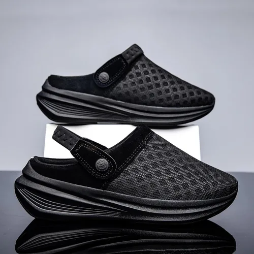 Vista 4 de Zuecos de jardín unisex para hombre y mujer, sandalias de playa para exteriores, sandalias de malla transpirable, calzado casual