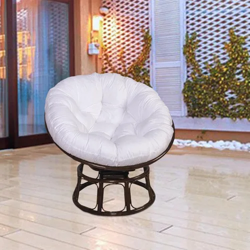 Vista 7 de Cojín de asiento para exteriores, redondo, extraíble, 24 x 24 pulgadas, color blanco