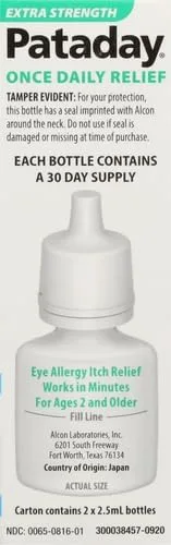 Vista 13 de Gotas para alergias en los ojos Pataday Once Daily Relief Extra Strength (0.1 onzas líquidas (2.5 ml) , 2 unidades)