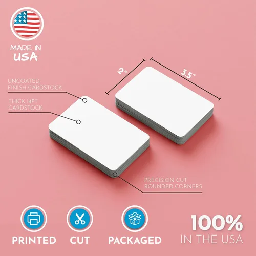 Vista 5 de Home Advantage Tarjetas de visita en blanco, mini tarjetas de palabras de índice de mensajes (paquete de 50)