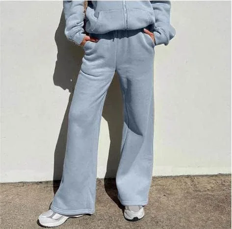 Vista 2 de Conjunto de 2 piezas de sudadera con capucha y pantalones con cremallera para mujer, sudadera con capucha Y2K, ropa de preparación Y2K, ropa estética