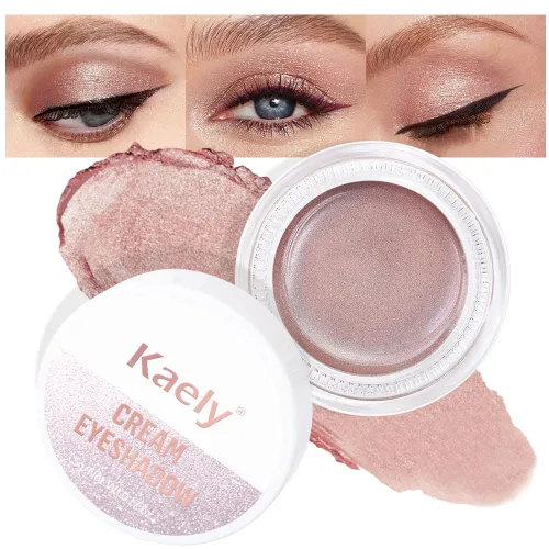 Vista 15 de evpct Paleta de maquillaje en pote de sombra de ojos en crema única para mujeres mayores, sombra de ojos de champán con shimmer, glitter metálico