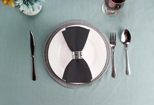Vista 8 de GEFEII Servilletas de tela de poliéster sólido de 18 x 18 pulgadas para cocina, mantel rectangular cuadrado redondo para bodas, fiestas
