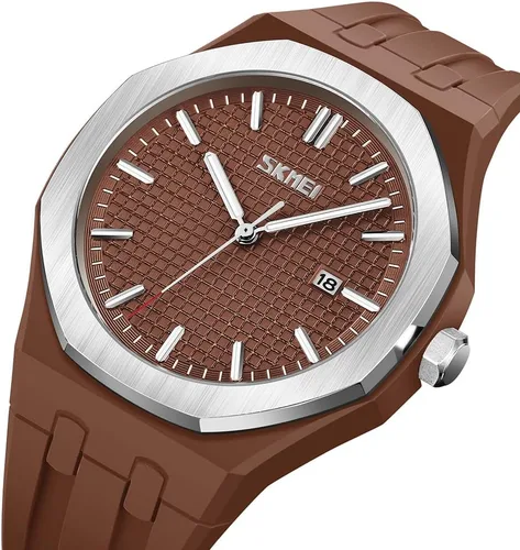 Vista 3 de SKMEI Watches for Men Silicone Easy Read Waterproof Sport Casual Fashion Analog Quartz Luminous Fathers Gifts Black Wrist Watch