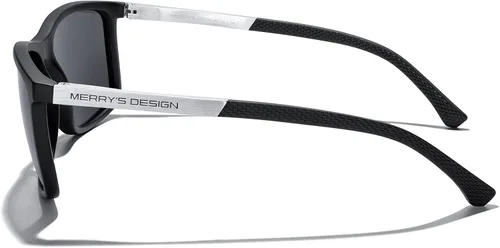 Vista 3 de MERRY'S Gafas de sol polarizadas rectángulo unisex para pesca que conduce el templo de aluminio S8658 del golf