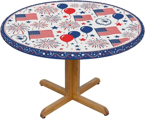 Vista 27 de Mantel redondo de Navidad con diseño de copos de nieve de Navidad para cocina, comedor, decoración de mesa de poliéster lavable para mesa de bufé