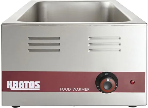 Vista 2 de Kratos Calentador de alimentos eléctrico comercial para encimera Mesa de vapor portátil de tamaño grande 4/3 para eventos con catering Acero