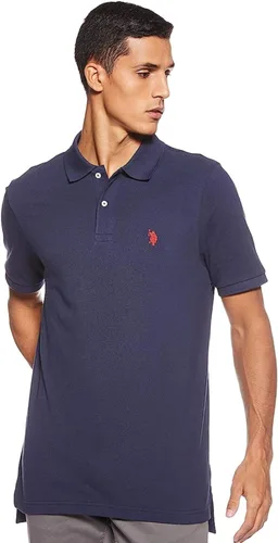 Vista 39 de Polo de piqué de algodón sólido para hombre con pequeño Pony Gris jaspeado