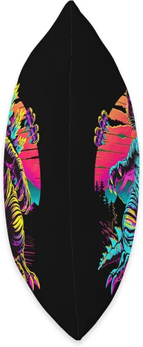 Vista 2 de Streetwear Synthwave 80s 90s Catzilla graphic Cat Japanese Throw Pillow