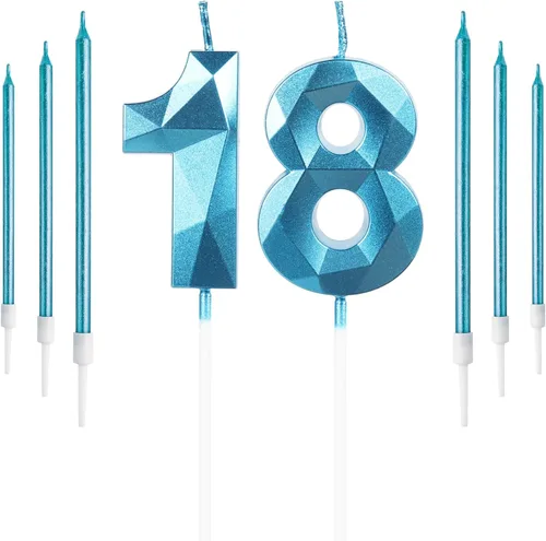 Vista 96 de Vela rosa de cumpleaños número 1 con 6 velas largas, decoraciones de decoración de pastel para fiesta de niña de 1 año, suministros de celebración