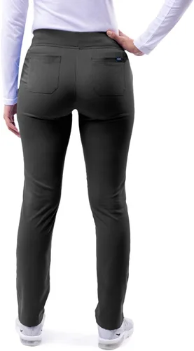 Vista 2 de Adar Pro Scrubs para mujeres - Pantalones de uniforme médico tipo yoga de pierna ajustada Negro