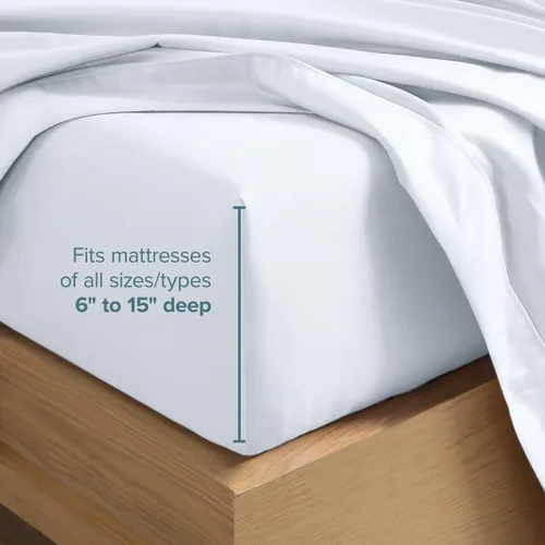 Vista 6 de Bare Home Juego de Sábanas Twin - Sábanas de Cama de Microfibra Ultra-Suave 1800 - Doble Cepillado - Bolsillos Profundos - Ajuste Fácil - Extra