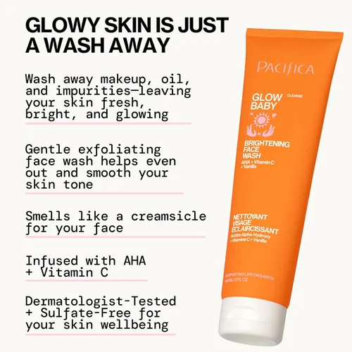 Vista 10 de Pacifica Dúo de lavado facial – Limpiador iluminador con vitamina C Glow Baby + limpiador suave de espuma de mar, juego de lavado facial exfoliante