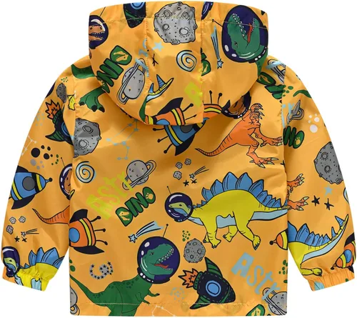 Vista 2 de Abrigos de invierno para niñas pequeñas 2 años diseño de dinosaurio arcoíris arcoíris para niñas pequeñas abrigo largo de invierno