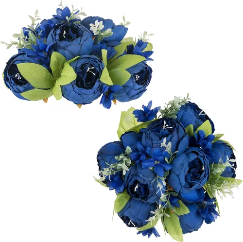 Vista 13 de NUPTIO Bolas de flores flores para centros de mesa: 2 piezas de 9.4 pulgadas de diámetro rosa oscuro peonía artificial arreglo de bolas de flores