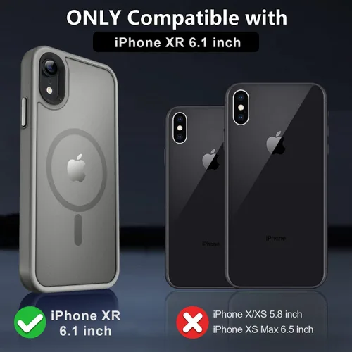 Vista 622 de MOCCA - Funda magnética resistente para iPhone XR de 6.1 pulgadas, compatible con MagSafe, funda con protección contra caídas de grado militar