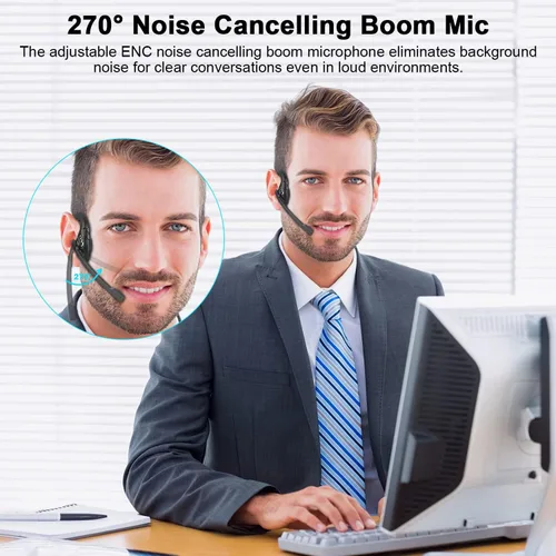 Vista 5 de Giveet Auriculares Bluetooth 5.2, auriculares estéreo inalámbricos de conducción de aire con micrófono con cancelación de ruido, 8 horas