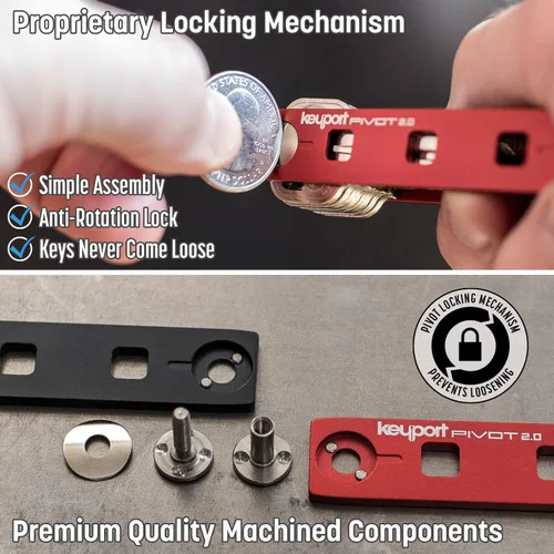 Vista 7 de Keyport Pivot 2.0 - Organizador de llaves - Llavero organizador de llaves de primera calidad Organizador de llaves + multiherramienta EDC + todo