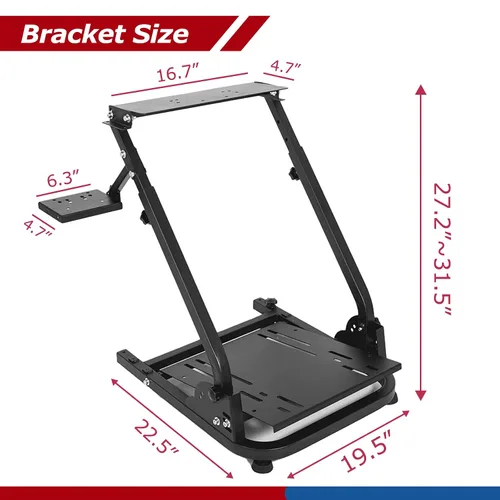 Vista 6 de Minneer G29 Racing Wheel Stand for LogitechThrustmaster G29G920G923T80T150 Driving Simulator Cockpit Support Folding and Only Contains Stand