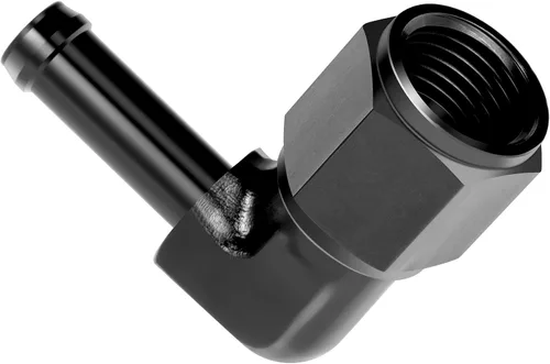 Vista 4 de 6AN hembra a 3/8 adaptador de montaje de púas de aluminio giratorio de 90 grados, adaptadores anodizados negros