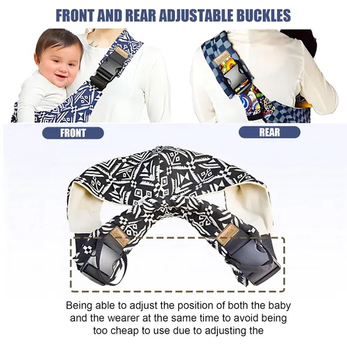 Vista 4 de Portabebés con Sling, Portabebés Sling, Portabebés para Niños Pequeños, Portabebés con Asiento de Cadera Ajustable y Antideslizante para Llevar