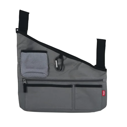 Vista 2 de Nuby Organizador lateral de tela para cochecito: mantiene los elementos esenciales organizados, color gris