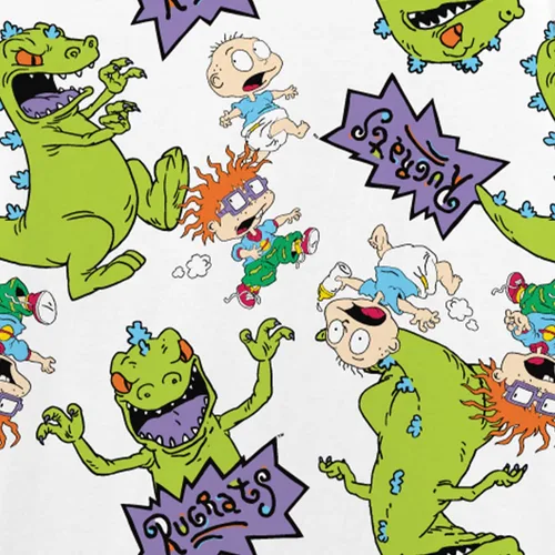 Vista 2 de Nickelodeon Camisa clásica Rewind para hombre - Rugrats, Ren & Stimpy y Hey Arnold Tie Dye